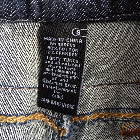 Looney Tunes Womens Jeans Sz 9 x 31 Straight Embroidered Tweety Bird Denim Lot29 - Picture 7 of 7